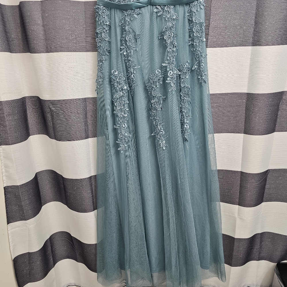Ever Pretty Blue Embellished Backless Gown - Picture 2 of 11